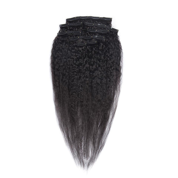 natural blown out kinky straight clip in extensions