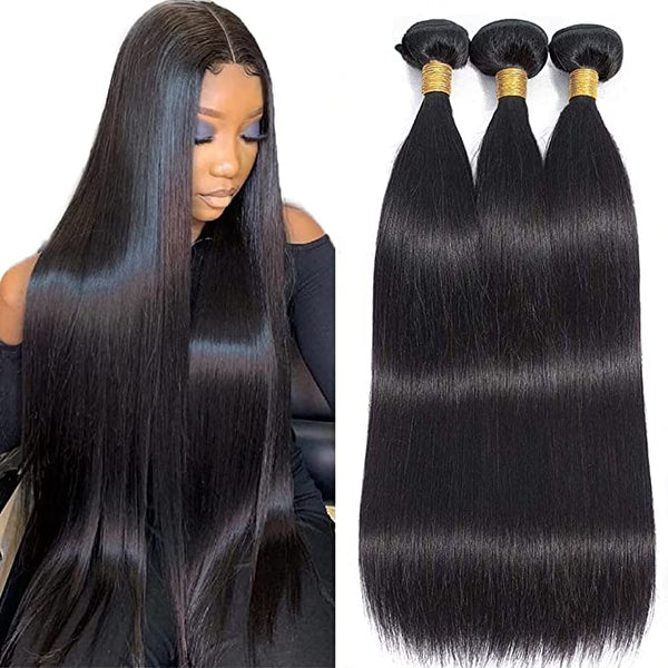 indian straight hair bundles with closure